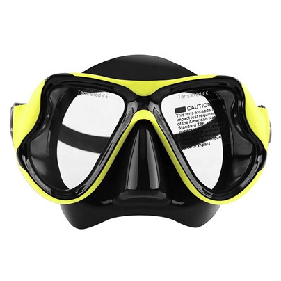 Diving and Snorkeling Anti Fog Mask - Yellow Black